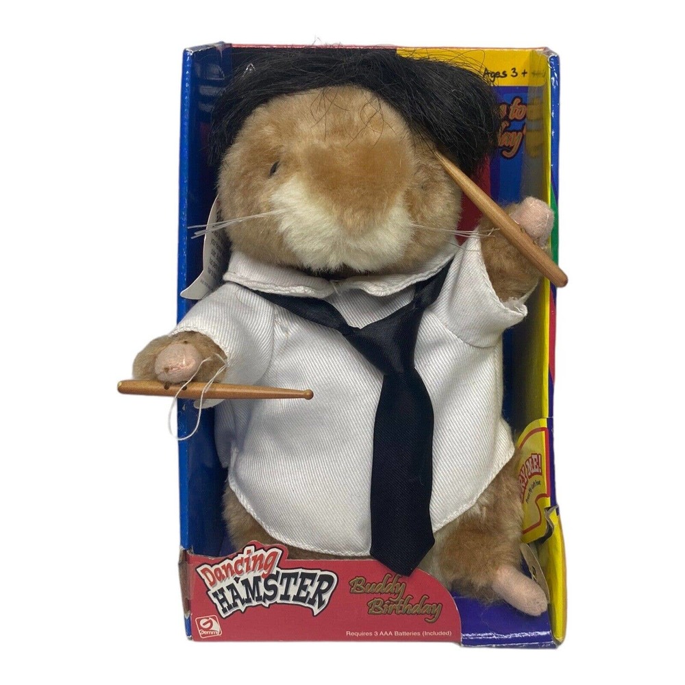 Vtg New 2002 Dancing Hamster Buddy Birthday Gemmy Wont Play Pressed Drummer